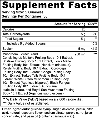 Mushroom Extract Complex Gummies